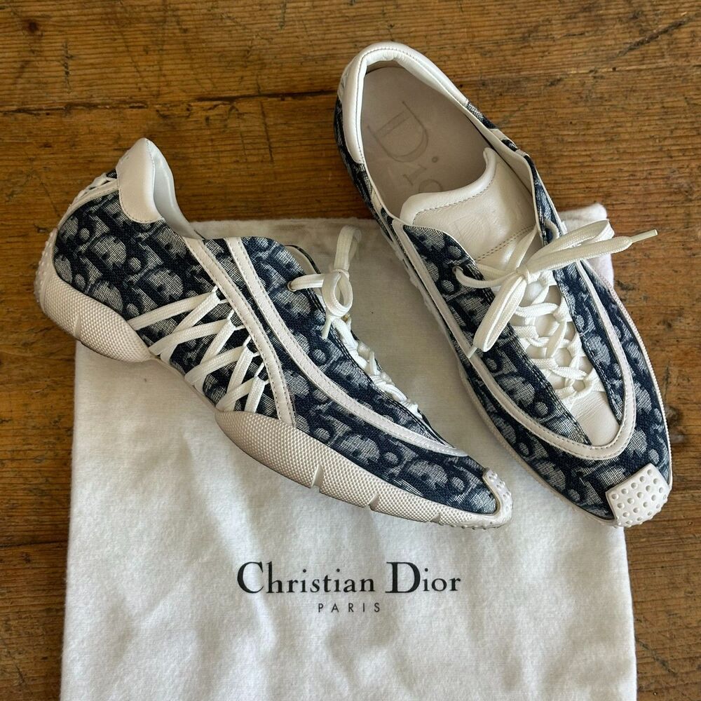 Authentic Y2K Christian Dior Diorissimo Trotter Sneakers Canvas Monogram Rare 10